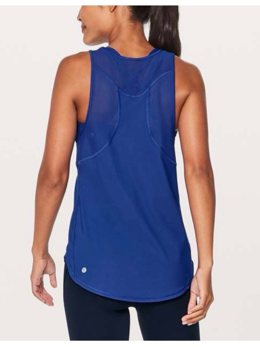 Lululemon royal blue Sculpt Tank Top Sheer Mesh Panels  Women's Size 6
